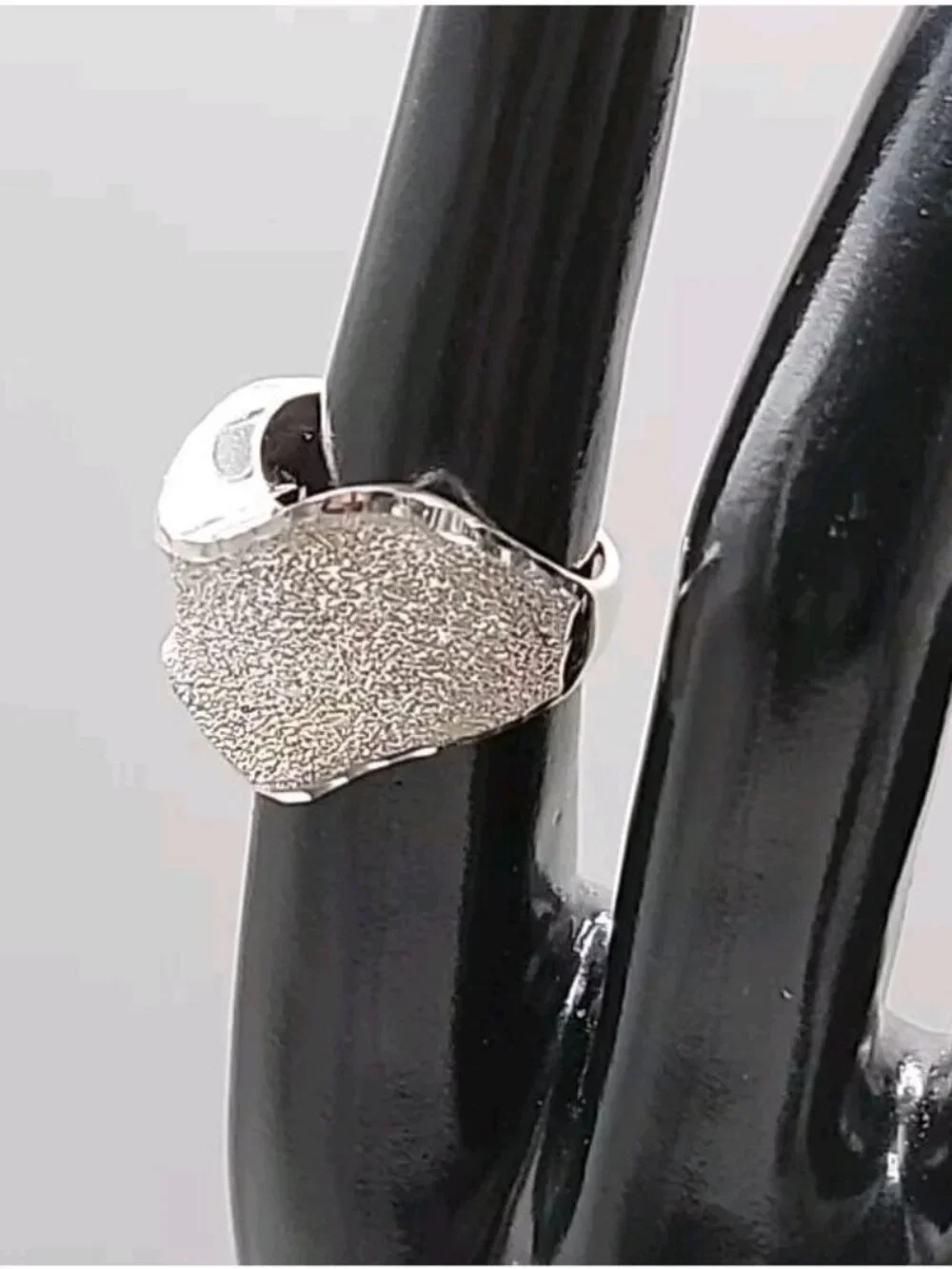 Vintage Sterling Silver Diamond Drizzle Cut Wave Ring Milor Italy Size 6.5 925 - Picture 12 of 16
